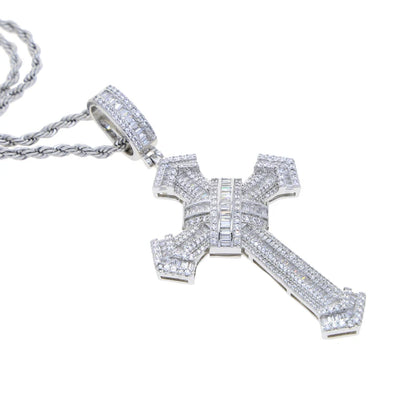 ATJMLADY Iced Out Cubic Zircon Cross Pendant for Men & Women