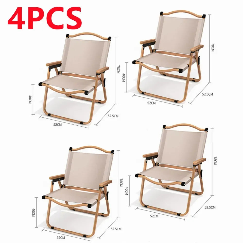 XIAOTREE 1/2 or 4 Outdoor Comfortable Wooden Portable Camping Chairs