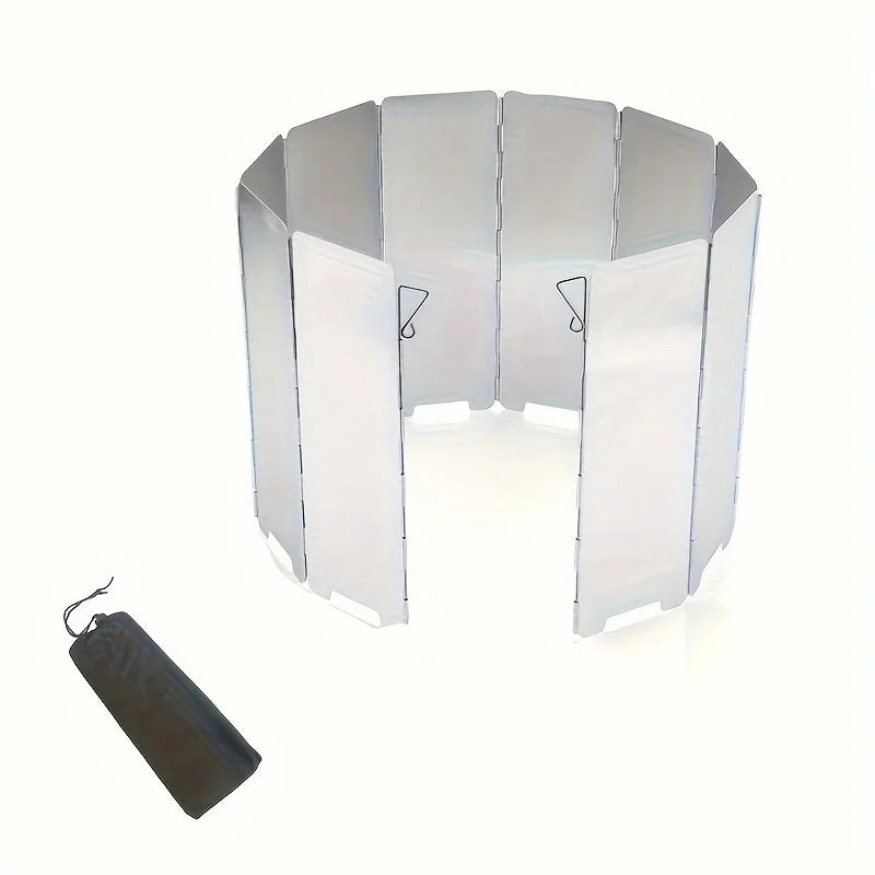 Windshield With 10 Aluminium Foldable plates For Outdoor Camping