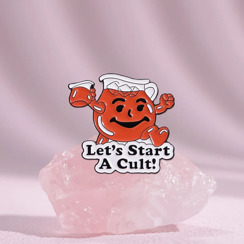 Lets Start A Cult Enamel Pin Anti Cult Slogans Brooch Lapel Backpack Badges Fun Prompts Jewelry Gifts For Best Friedns