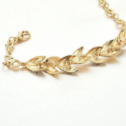 Elegant Leaf Crystal Bracelet For Women Girls - 925 Sterling Silver