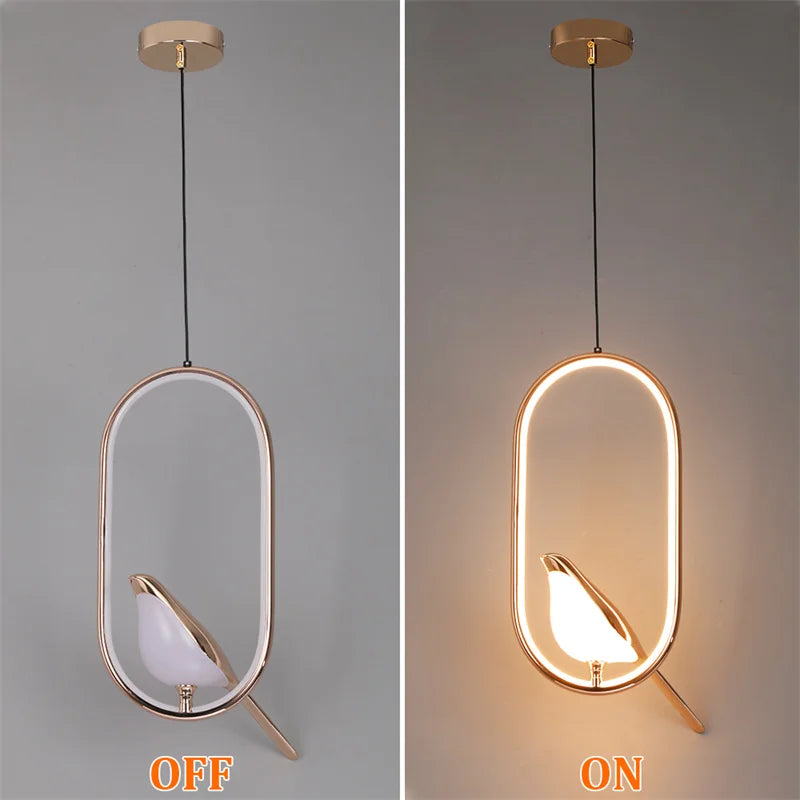 Creative Nordic Lamp Chandelier Gold Simple Bird Wall Light Fixture Loft & Rotatable.