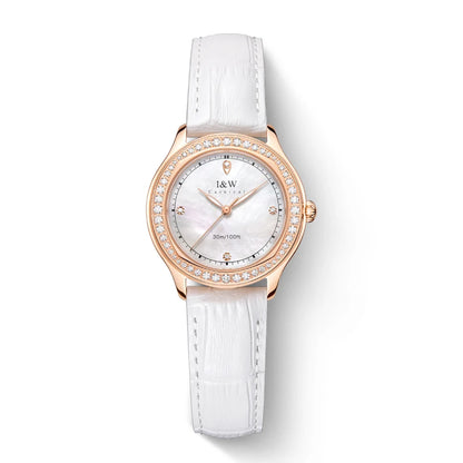 Montre Femme Luxury Brand IW Diamond Watches for Women - Waterproof, Quartz Watch, Luminous, Leather Band