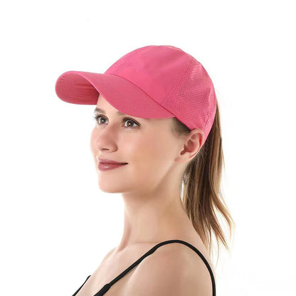 Summer Men & Woman Sport Leisure Cross-Ponytail Mesh cap - Quick-Drying Half-Hollow