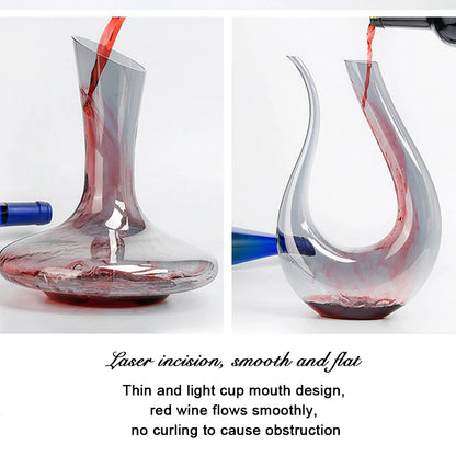 (Can Engrave Logo) 1800ML Glass Decanter, Quick Decanter With Handle, Large Capacity Wine Dispenser, Red Wine Set