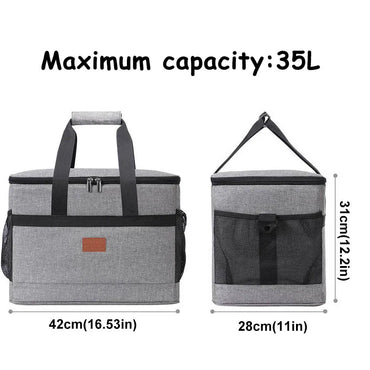 Quality Outdoor 35L Large Capacity Insulated Collapsible Cooler Bag