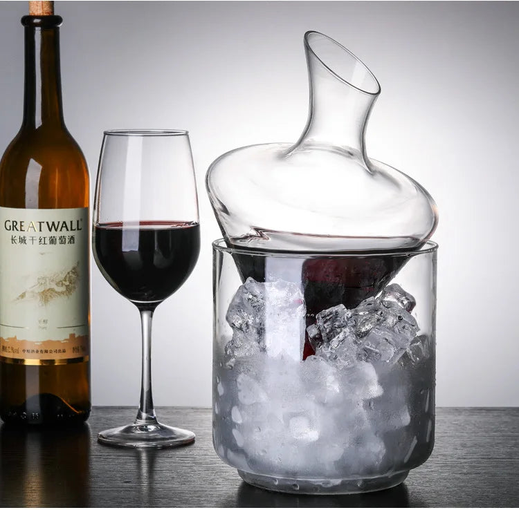 Luxurious Crystal Glass High Grade Decanter with Ice Bucket - 1000ml capacity