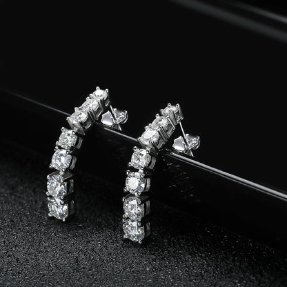 KNOBSPIN D VVS1 Moissanite s925 Sterling Sliver Plated 18k White Gold Pandent Earrings