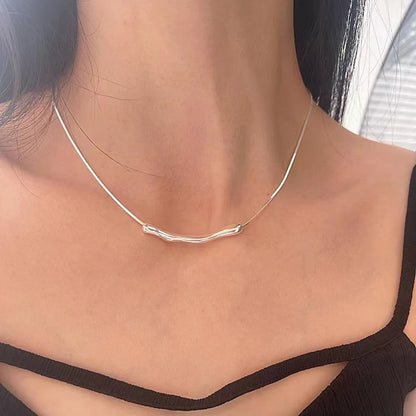 Simple Fashion Stainless steel Gold & Silver Color Collarbone Chain For Women