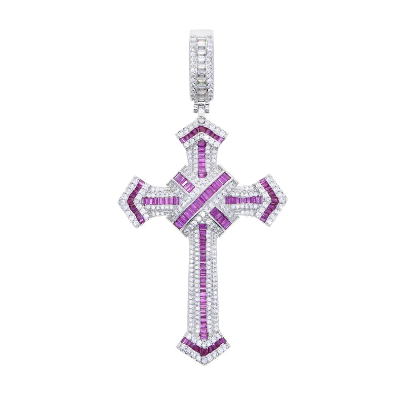 ATJMLADY Iced Out Cubic Zircon Cross Pendant for Men & Women