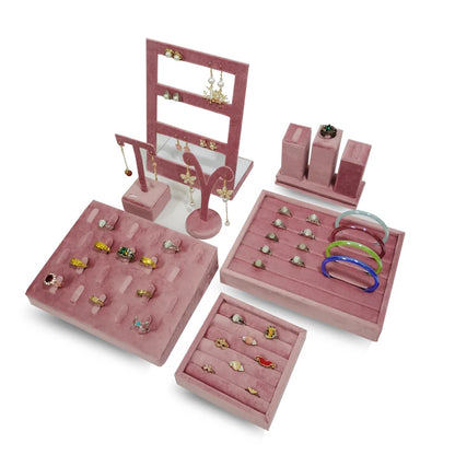 High End Pink Velvet Jewelry Props For Display Or Drawer Storage