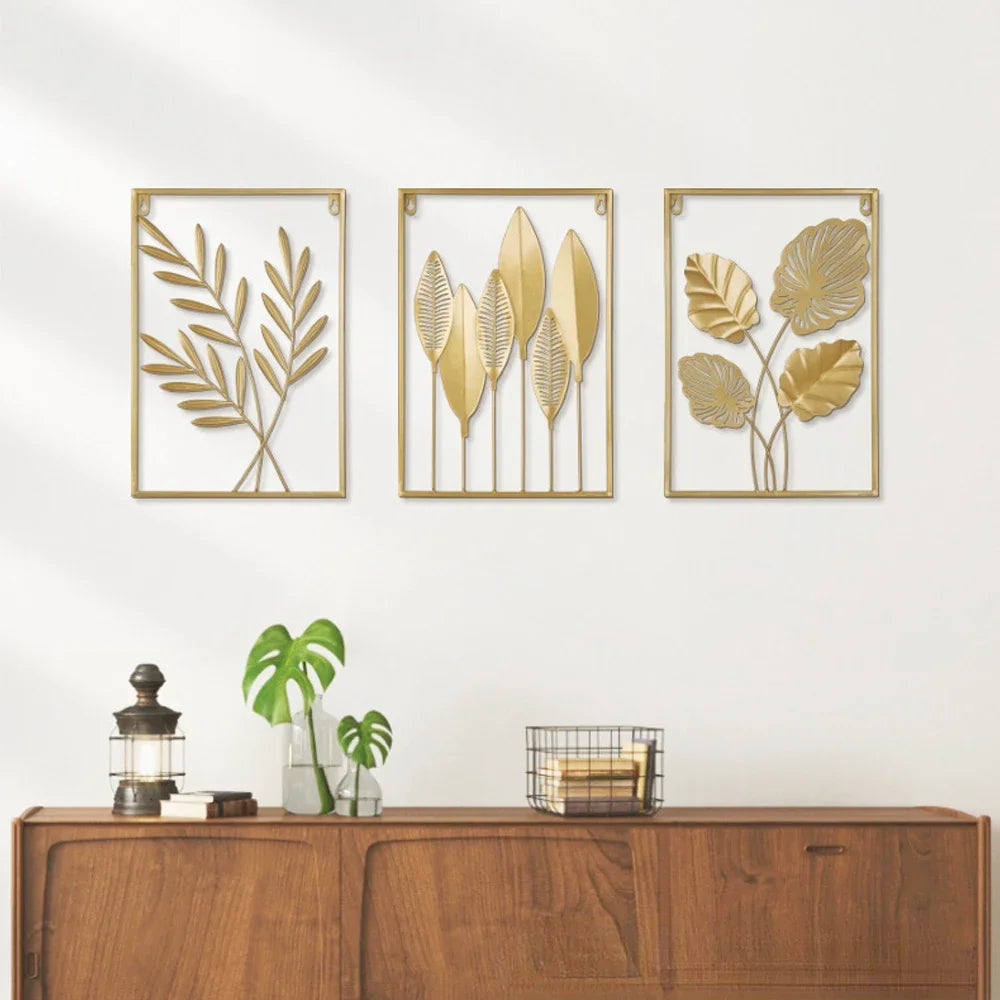 Metal Nordic Colored Leaf Wall Hanging pieces