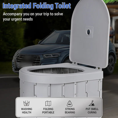 Portable & Folding Toilet Or Trashbin Odor-proof Non-slip For Camping & Travel