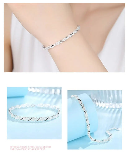 Quality Multiple Style Silver Bracelets For Women - 925 Sterling