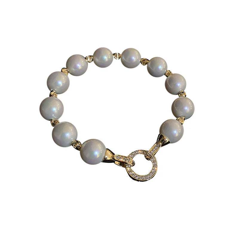 Natural Pearl Bracelets For Women With Zirconia Connector